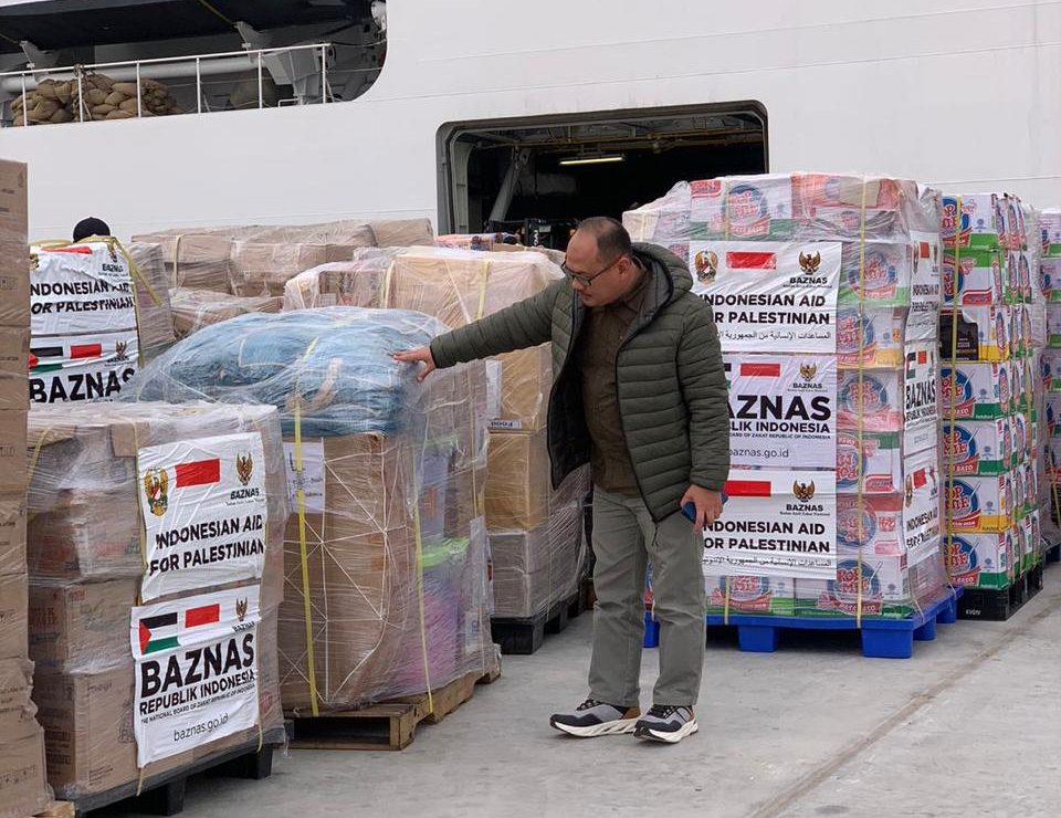 Bantuan Kemanusiaan BAZNAS RI untuk Palestina Tiba di Pelabuhan El Arish, Mesir