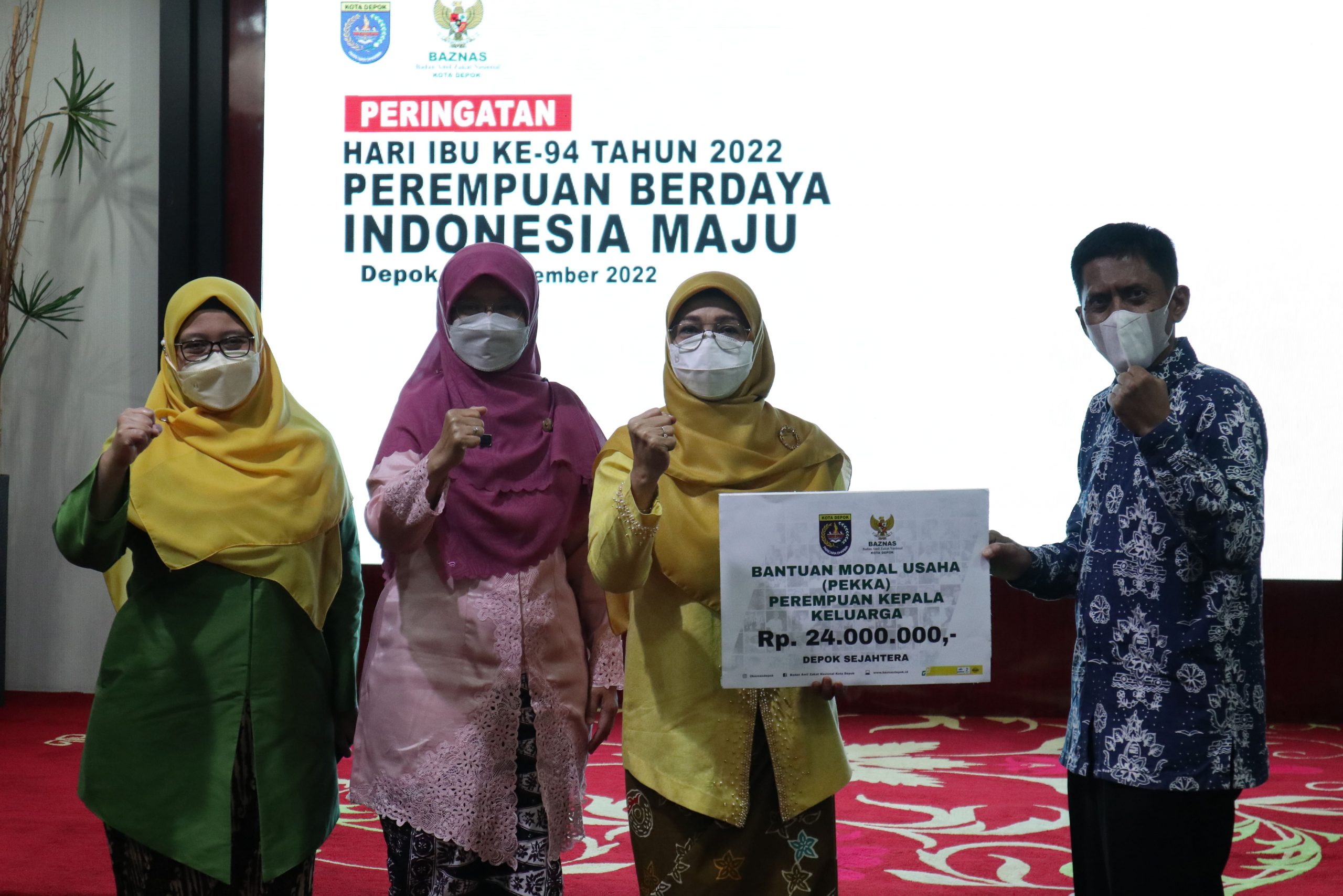 Peringati Hari Ibu, BAZNAS Depok Berikan Bantuan Modal Usaha Kepada 24 Perempuan Kepala Keluarga di Kota Depok